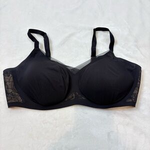 Honeylove Crossover Wireless Bra Black XL 38D Removable Cups